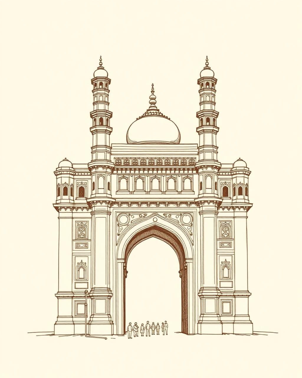 Charminar line art